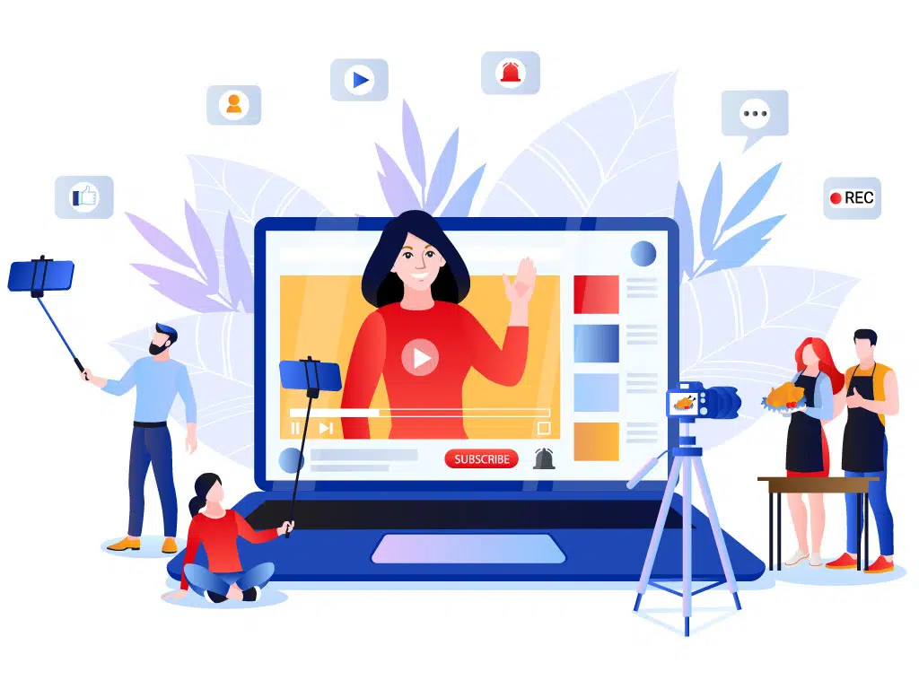 various people filming and creating web videos