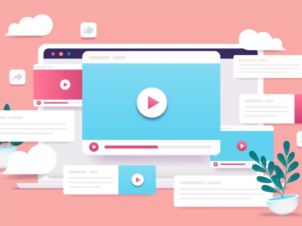 illustration of video players on various devices